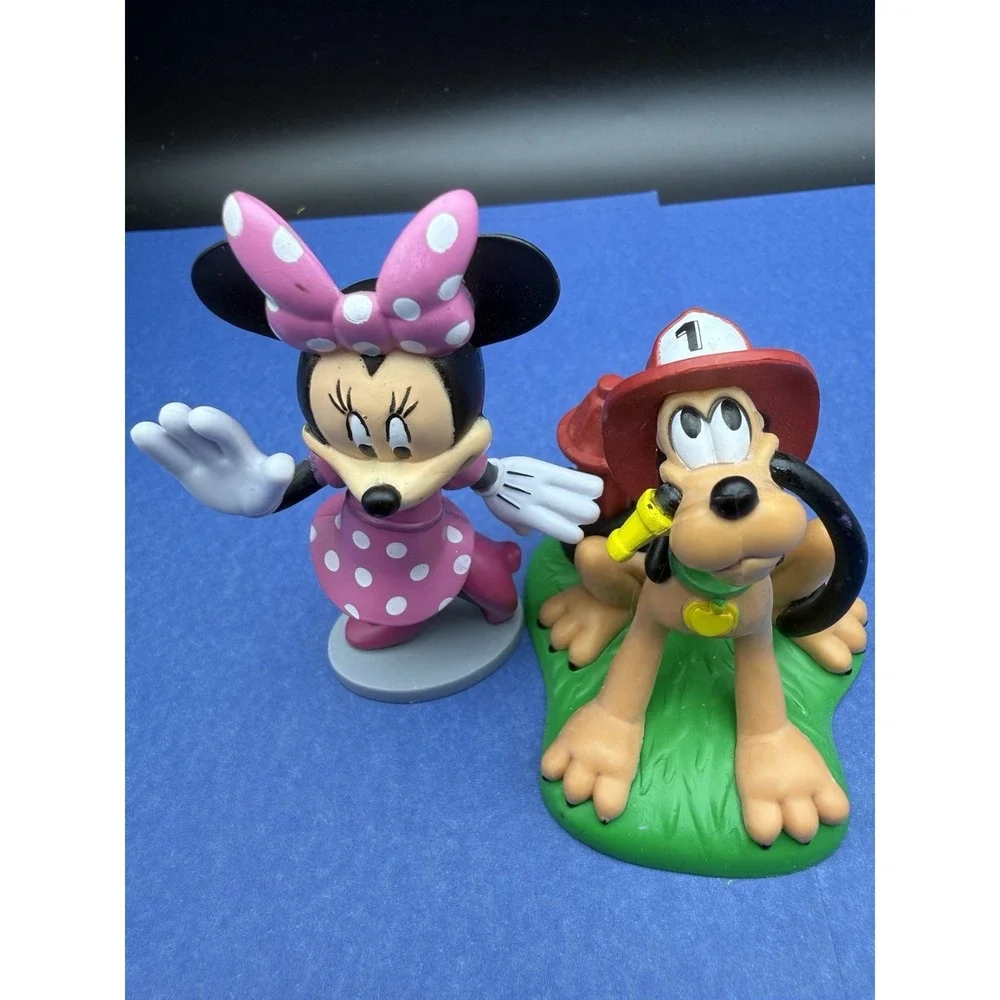 Pluto as Firedog & Minnie Disney Mickey Mouse and Friends PVC Figure Cake Topper
